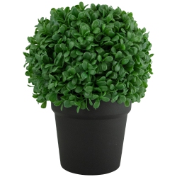 NORTHLIGHT 9.5" Artificial Boxwood Ball Topiary In Round Pot, Unlit