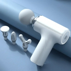 SUPERSHIELD Massagers Massage Gun 4 Heads Lcd Percussion Massager Guns Muscle Relaxing Therapy Tissue Ca In Black