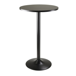 SLICKBLUE Obsidian Round Pub Table In Black