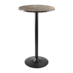 SLICKBLUE Cora Round Pub Table And Faux Marble In Black