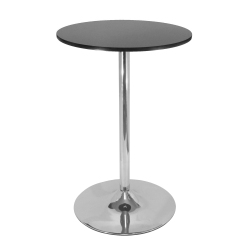 SLICKBLUE Spectrum 28" Round Pub Table And Chrome In Black