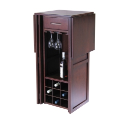 SLICKBLUE Newport Expandable Entertainment Wine Bar, Walnut