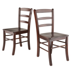 SLICKBLUE Benjamin 2-PC Ladder-Back Chair Set, Walnut
