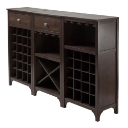 SLICKBLUE Ancona 3-PC Modular Wine Cabinet Set, Espresso