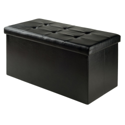 SLICKBLUE Ashford Rectangular Storage Ottoman In Black