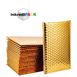 INKREDIPACK 7.5" X 12" #1 Self Seal Metallic Foil Glamour Bubble Mailers/120 Pack (Usable Size: 7.5" X 11") In Gold