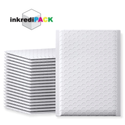 INKREDIPACK 7.5" X 12" #1 Self Seal Poly Bubble Mailers/25 Pack (Usable Size: 7.5" X 11") In White