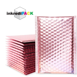INKREDIPACK 8.5" X 12" #2 Light Self Seal Metallic Foil Glamour Bubble Mailers/100 Pack (Usable Size: 8.5" X 11") In Pink