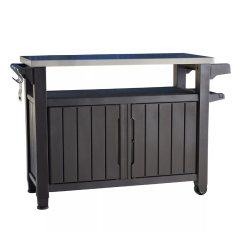 KETER Unity Xl Indoor Outdoor Entertainment Storage Station Grilling Table