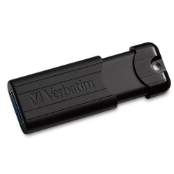 VERBATIM 128GB Pinstripe USB 3.2 Gen 1 Flash Drive – In Black