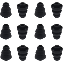 DOLAER 6 Pairs Replacement Triple Flange Conical Ear Tips Earbuds Eartips Silicone Buds for Most In Ear Headphones (Sony Senso Powerbeats Etc.)