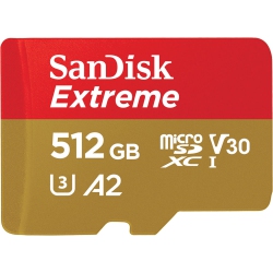 SanDisk Extreme 512GB C10 U3 V30 A2 Micro SD Card SDSQXAV