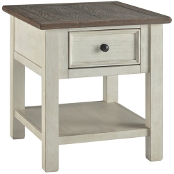 ASHLEY FURNITURE Bolanburg 1 Drawer End Table In Antique In White