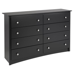 PREPAC CANADA Prepac Sonoma 8-Drawer Transitional Composite Wood Dresser In In Black