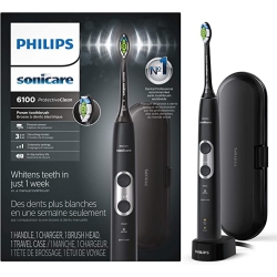 PHILIPS - Sonicare Protective Clean 6100 - Whitening Rechargeable Electric Toothbrush With Pressure Sensor And Intensity - Hx6827/41 - In Black