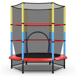 TOPBUY 55" Mini Kids Jumping Exercise Astm Certified Approved Recreational Trampolines With Enclosure Net for Kids Toy Birthday Gift