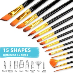 YELLOW-PRICE Artist Paint Brushes Set Acrylic Oil Watercolour Painting Craft Art Model Kit