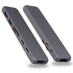 YELLOW-PRICE 7-In-1 Thunderbolt 3 USB C 3.1 Hub 4K HDMI Multiport Apple Macbook Adapter Ca