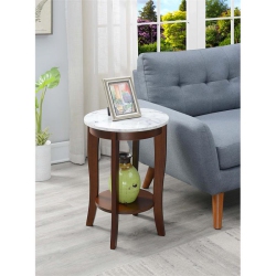 CONVENIENCE CONCEPTS American Heritage Round End Table In Espresso Wood Finish