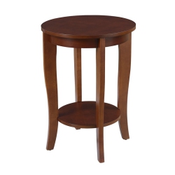 CONVENIENCE CONCEPTS American Heritage Round End Table In Wood Finish In Mahogany