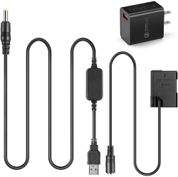DOLAER Ep5A USB Cable +Qc3.0 Adapter + En-El14 Dummy Battery for Nikon P7800 P7100 D5600 D5500 D5200 D5100 D3200 D3100 D3300 Etc