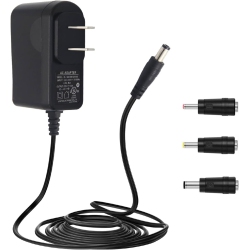 DOLAER 12V 1A/1000Ma 10Ft Long Power Supply Adapter, 12W Adaptor Ac to Dc Adapter Cord \w 3 Tips for Led Strip Lights, Keyboard, Bt Speaker, Router