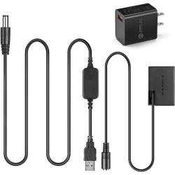 DOLAER USB Cable Ack-E18 + Dr-E18 Dummy Battery + Qc3.0 USB Adapterfor Canon Eos 750D Kiss X8I T6I 760D T6S 77D 800D 200D 250D Rebel Sl2 Sl3