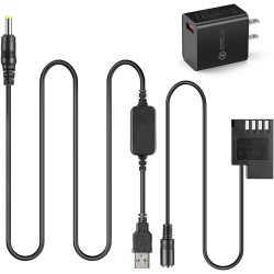 DOLAER Power Charger USB Cable + Dmw-Blf19 Dummy Battery Dmw-Dcc12 Dc Coupler for Lumix Dmc-Gh3 Dmc-Gh4 Dmc-Gh5 Dmc-Gh5S Gh3 Gh4 Gh5 Gh5S