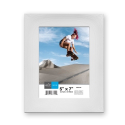 HAUZ Frm7555 - 5X7 Curved Picture Frame Wood Texture In White