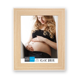 HAUZ Frm7456 - 8X10 Picture Frame Light Wood Look With Border In White