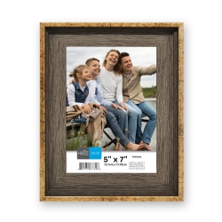 HAUZ Frm7326 - 5X7 Picture Frame Dark Oak & Aged Metal