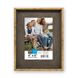 HAUZ Frm7319 - 4X6 Picture Frame Dark Oak & Aged Metal