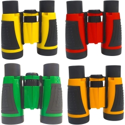 DOLAER 4 Pieces Kids Binoculars Set Compact Binoculars for Kids Adults Mini Pocket Lightweight Binocular for Bird Watching Outdoor Hiking Travel