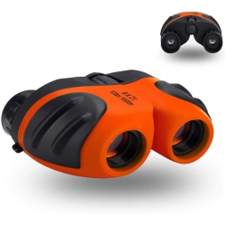 DOLAER 8X21 Compact Shock Proof Kids Binoculars - Best Gifts And Toys (Orange)