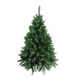 NORTHLIGHT 4.5' Pre-Lit Buffalo Fir Full Artificial Christmas Tree - Warm Led Lights In White