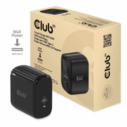 Club3D Travel Charger PPS 65W GAN Single Port USB-C and PD | in Black