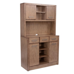 HOMESTYLES Big Sur Wood Buffet With Hutch In In Brown