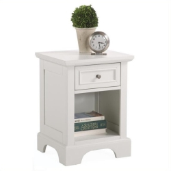 HOMESTYLES Naples Wood Nightstand In Off In White