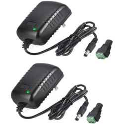 DOLAER Ac Adapter, 12V/2A Ac Dc Switching Power Supply Adapter(Input 100-240V, Output 12V 2A) With Dc Connector Gift (2 Pack) ，