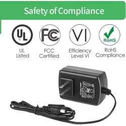 DOLAER Ac to Dc 12V 2A Power Supply Adapter With 4 Split Power Cable Ul Fcc