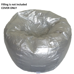 BOSCOMAN - Vinyl Beanbag Adult W/pocket Chair - Cover Only - 96013072 In Silver