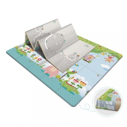 TOYTEXX Baby Double-Side Folding Non-Toxic Non-Slip Reversible Waterproof Xpe Playmat With Carrying Bag - D14