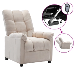 VIDAXL Electric Recliner Cream Fabric