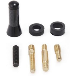 DOLAER 3.5Cm 1.38' Universal Short Antenna Carbon Fiber Aluminum Screw-On Mast Car Antenna In Black