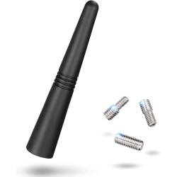 DOLAER Universal Short Car Antenna 9.2Cm, Roof Mount Vehicle Am Fm Radio Antenna Mast Replacement, Flexible Rubber Antennae \w M4 M5 M6 Thread