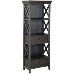 ASHLEY FURNITURE Tyler Creek 3 Shelf Bookcase In And Gray In Black