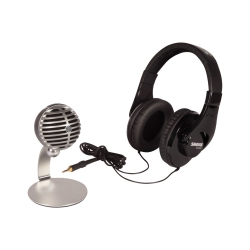 SHURE Mv5 Digital Condenser Microphone With Srh240A Headphones - Mobile Recording Kit