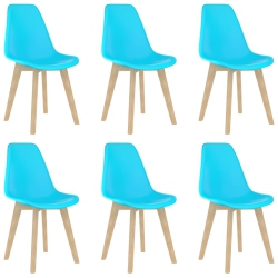 VIDAXL Dining Chairs 6 PCs Plastic In Blue