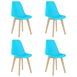 VIDAXL Dining Chairs 4 PCs Plastic In Blue
