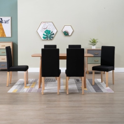 VIDAXL Dining Chairs 6 PCs Fabric In Black